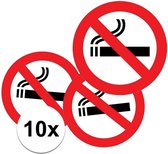 10x Autocollant non fumeur - 14,8 cm - non fumeur