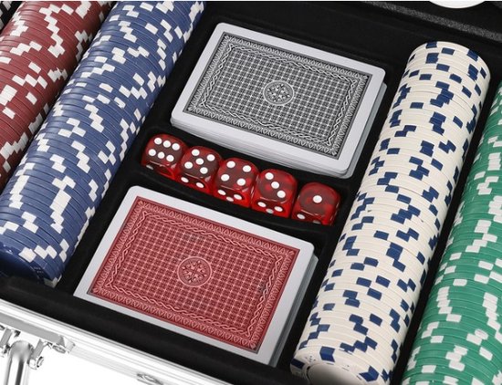 Thumbnail van een extra afbeelding van het spel T.R. Goods - Luxe Poker Set Texas Strong 300 Pokerfiches poker set in Aluminium koffer - Poker Koffer - Poker Set