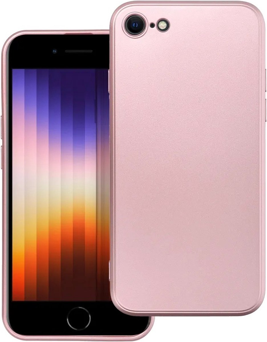 Metallic Back Cover hoesje iPhone SE (2022 / 2020) / 8 / 7 - Roze