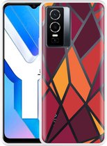 Vivo Y76 Hoesje Colorful Triangles - Designed by Cazy