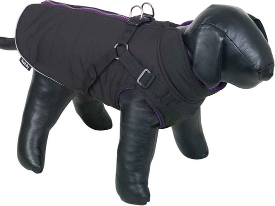 Nobby Hondenjas Zwart Sobak - 23 cm - Lila - Paars - Reflecterend - Winddicht - Waterdicht - Rits - Winter - Hondenkleding