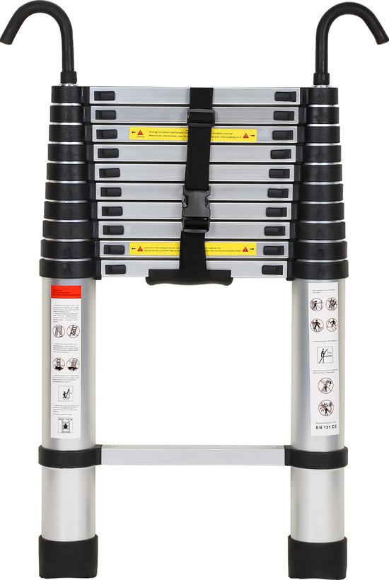 Telescopische Vouwladder met haak Soft Close Werkhoogte 3,2 mete