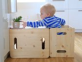 Manine Montessori Set de 2 Chaises Cube - Chaise et/ou Table Enfant - Grandit avec Vous - Massief Hout