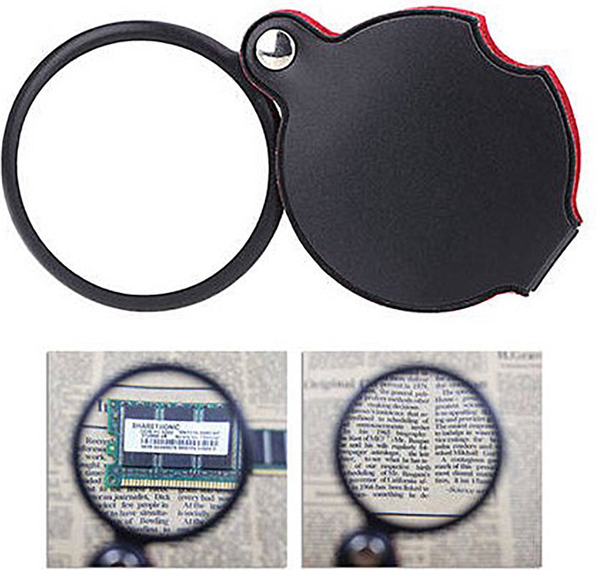 Leesloep - Pocket Handloep - Mini Vergrootglas - Zakloep 8x vergroting - Lens 50mm diameter - Merkloos