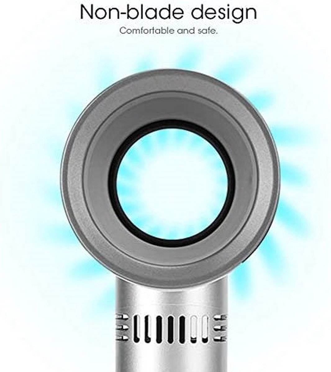 Draadloze Handventilator Zilver – USB Ventilator – Mini Ventilator – Aircooler – Tafelventilator