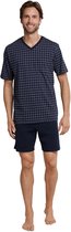 Schiesser Heren Shortama - Donkerblauw - V Hals - Maat M