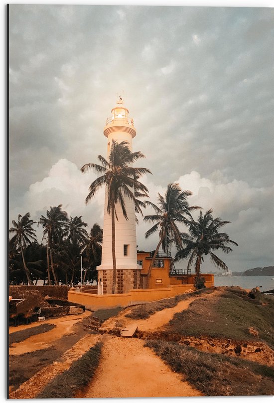 WallClassics - Dibond - Lighthouse - Galle - 50x75 cm Foto op Aluminium (Met Ophangsysteem)