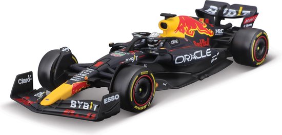 Bburago Red Bull F1 RB18 #1 Max Verstappen Formule 1 seizoen 2022 in luxe bewaarcase met helm modelauto schaalmodel - 12 cm groot - 1:43