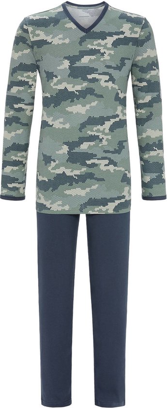 Ringella heren pyjama met V-hals  - 56  - Groen
