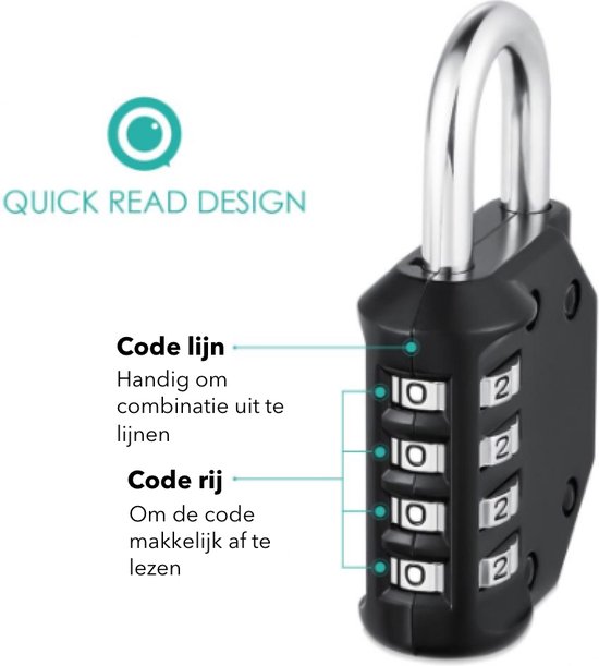 OW-Travel TSA Slot. Hangslot met cijfercode. Cijferslot 4 cijfers