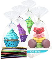 Feestio Party Bags Transparent - Treat Bags fête d'enfants - Sacs en cellophane - Sacs à bonbons - Sacs cadeaux