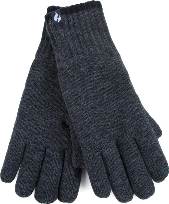 Heatholders, Superwarme Gevoerde Heren Handschoenen, Charcoal, Maat S/M