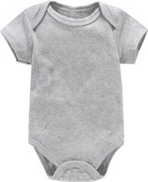 baby jumpsuit korte mouw tas scheet jurkje grijs(9M)