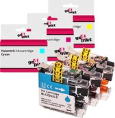 Go4inkt compatible met Brother LC-225XL c/m/y inkt cartridges cyaan/magenta/yellow - 3 stuks