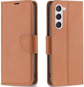 Mobigear Telefoonhoesje geschikt voor Samsung Galaxy S23 Hoesje | Mobigear Wallet Bookcase Portemonnee | Pasjeshouder voor 2 Pasjes | Telefoonhoesje voor Pinpas / OV Kaart / Rijbewijs - Bruin