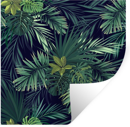 Stickers muraux - Jungle - Motifs - Feuille - 80x80 cm - Film Adhésif