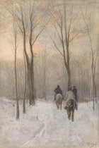 Anton Mauve - Ruiters in de Sneeuw in het Haagse Bos (1880) Canvas Print