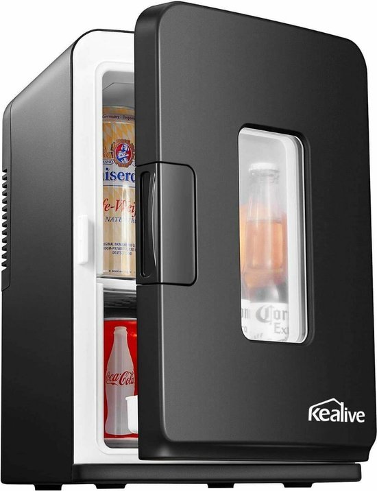 Mini Frigo - Minibar - 15L - Petit Frigo - Keep Cold & Warm - Porte Verres  - Zwart