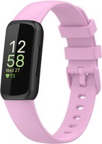 Siliconen Smartwatch bandje - Geschikt voor Fitbit Inspire 3 siliconen bandje - lila - Strap-it Horlogeband / Polsband / Armband - Maat: Maat L