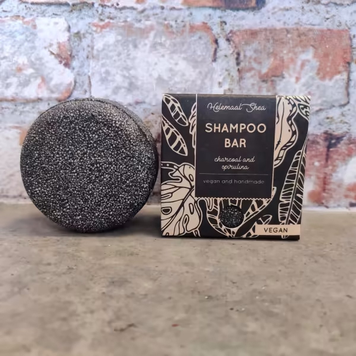 Helemaalshea-solid shampoo mannen-geur spirulina and charcoal-ook voor vrouwen-pittige geur-vaste schampoo-vegan shampoo