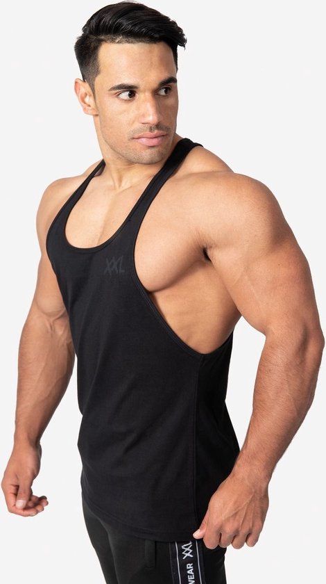 XXL Nutrition - Oversized Stringer - Tanktop Heren Fitness, Sportkleding, Hemd - 100% Zacht Katoen - Zwart - Maat XXL