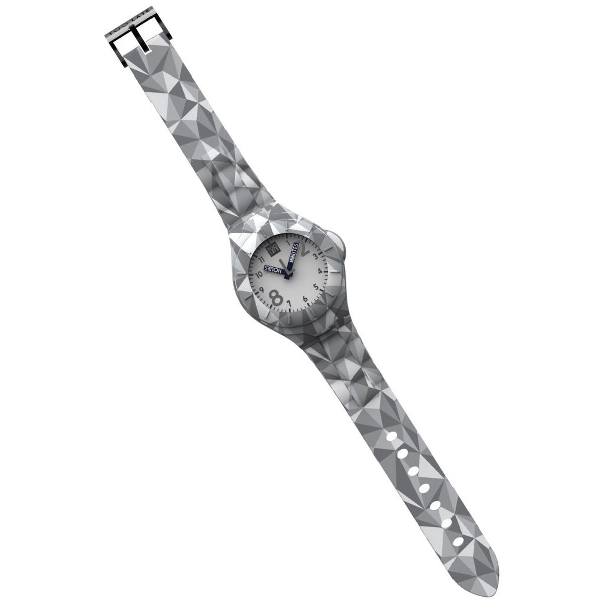 TOO LATE - siliconen horloge - MASH UP LORD FAT Decor - Ø 45 mm - Trangle
