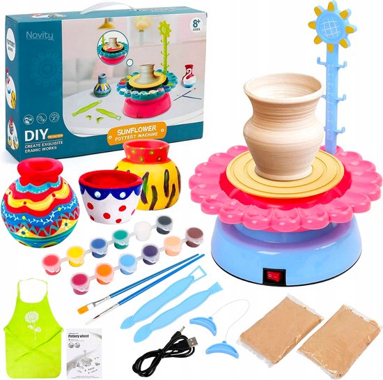 Pott'd Home Air Dry Clay Pottery Kit for Beginners and Adults. Kit Include: Air Dry Clay, Tools, Paints, Brushes, Sealant, Manual, Gift