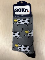 SOKn. trendy sokken *VROLIJKE KOEIEN* maat 40-46 (ook leuk om kado te geven !)