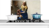 Spatscherm - Melkmeisje - Schilderij - Vermeer - Oude meesters - Keuken - Spatwand - Spatscherm keuken - 70x50 cm - Keuken achterwand