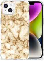 Telefoonhoesje met foto Geschikt voor iPhone 14 GSM Hoesje met doorzichtige rand Marmer Goud