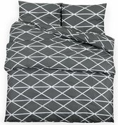 vidaXL - Dekbedovertrekset - 260x240 - cm - katoen - grijs