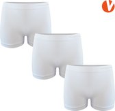 Boxershorts Dames - Microfiber - Naadloos en Elastisch - 3-Pack - Wit - Maat S-L | Dames Ondergoed