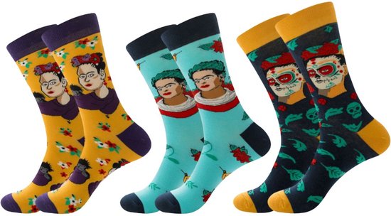 Set de 3 paires de chaussettes différentes par Frida Kahlo - Chaussettes  pour femmes -... | bol.com