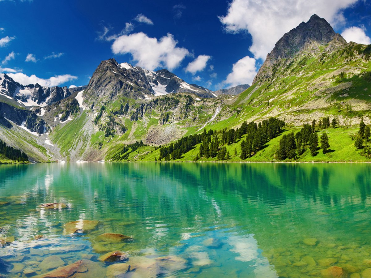 Fotobehang - Bergmeer.
