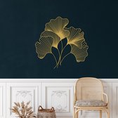 Wanddecoratie |Blad / Leaf | Metal - Wall Art | Muurdecoratie | Woonkamer | Buiten Decor |Gouden| 75x73cm