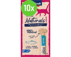 Vitakraft Vita Naturals Liquid Snack Zalm 5 stuks - 10 verpakkingen