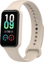 Siliconen Smartwatch bandje - Geschikt voor Amazfit Band 7 siliconen bandje - beige - Strap-it Horlogeband / Polsband / Armband