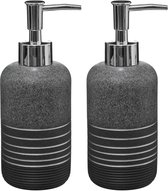 5five Zeeppompjes/zeepdispensers van kunststeen - 2x stuks - 300 ml