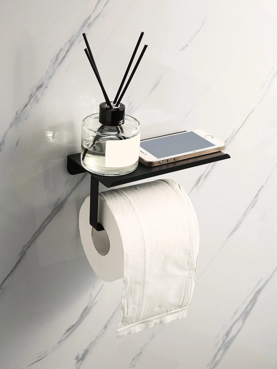 Toiletbutler met plankje bamboe metaal Toiletbutler met plankje bamboe metaal