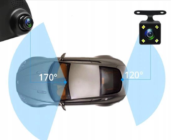 Dashcam pour voiture - Caméra avant et arrière - Miroir - Full HD - 32 Go -  Capteur G