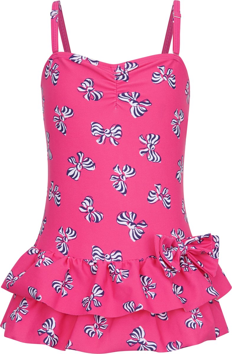 La V Badpak met strik rose 116-122