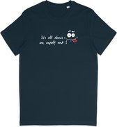 T Shirt Homme - Imprimé Amusant - Manches Courtes - Blauw - Taille L