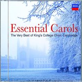CD hoes met tekst 'Essential Carols The Very Best of King's College Choir, Cambridge' op winterse achtergrond.