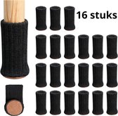 Stoelpoot beschermers - Stoelpoot sokken - Vloerbeschermer - Stoelpootdoppen - Zwart met bruin onderkant- 16 stuks
