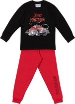 Fun2Wear - Pyjama Fire Fighter - Zwart / rood - Maat 104 -