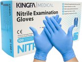 KINGFA MEDICAL - Gants d'examen en nitrile - gants de ménage - gants jetables - 2x 100 pièces - bleu - Taille L