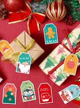 Kerstlabels - Merry Christmas incl. rood / wit touw - Xmas - Ho Ho Ho - Be Joyful Naam Label | Karton - Cadeaulabels - Kerst | Cadeau - Gift Tag - Leuk verpakt - Geschenk - Kado - Versiering - Kerstpakket | DH collection