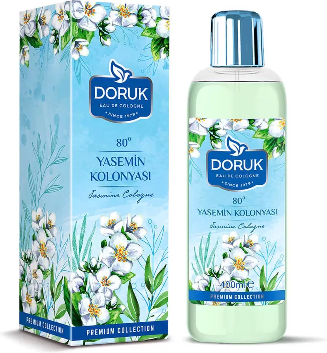 Doruk - Eau de cologne 400ml - 80° alcohol - Jasmine cologne - Optimale desinfectie van handen
