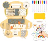 EverGoods Montessori Speelgoed - Busy Board - Houten Speelgoed - Activiteitenbord - Tekenbord - Kinderspeelgoed - Montessori - Educatief speelgoed - Sensorisch Speelgoed