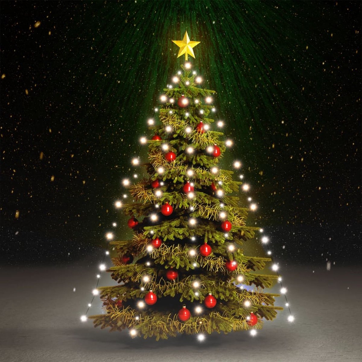 Prolenta Premium - Kerstboomverlichting met 180 LED's koudwit net 180 cm